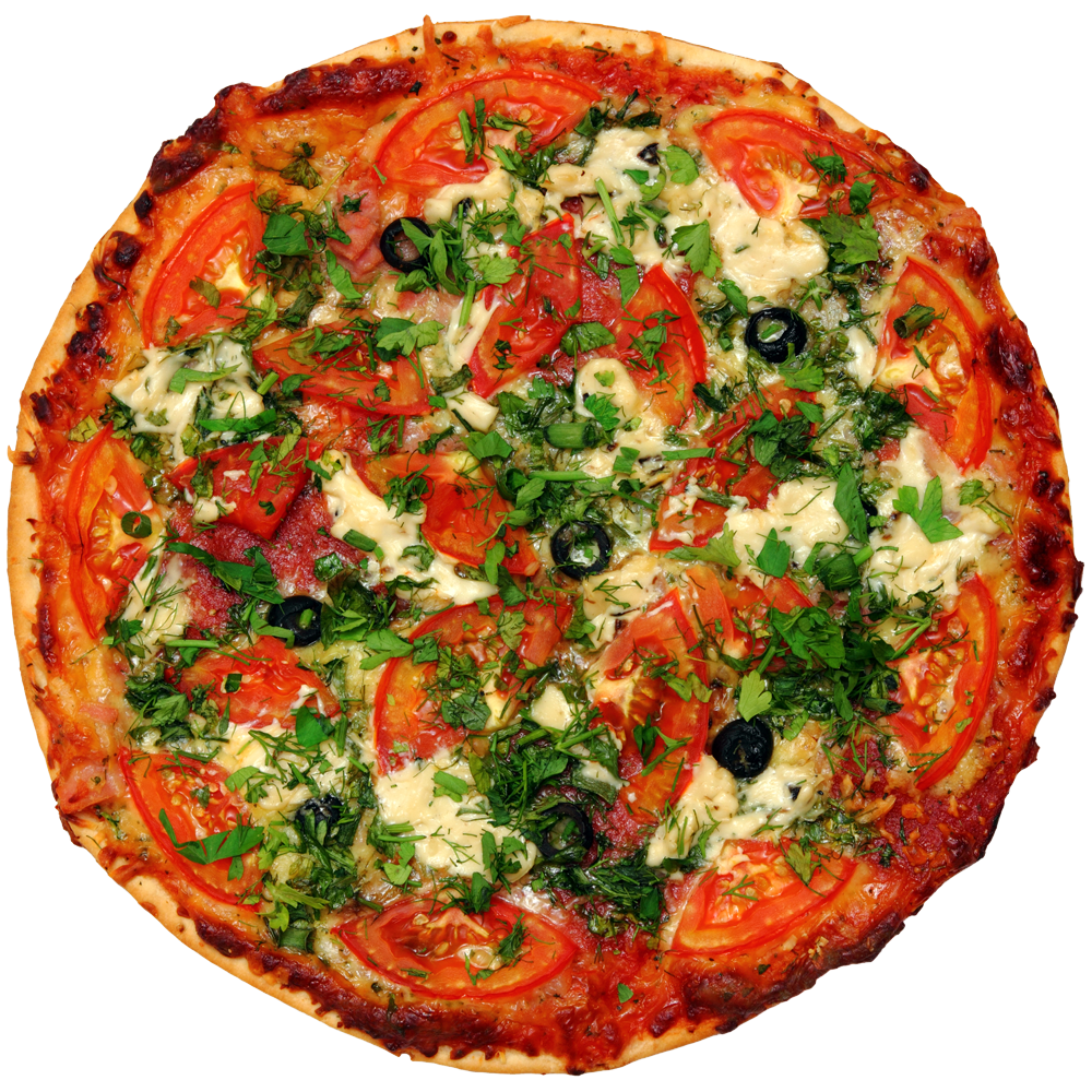 Pizza With Tomatoes And Greens